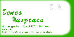 denes musztacs business card